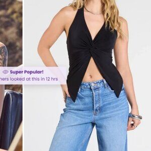 Windsor Routinely Cute Halter Knot Crop Top Size Small